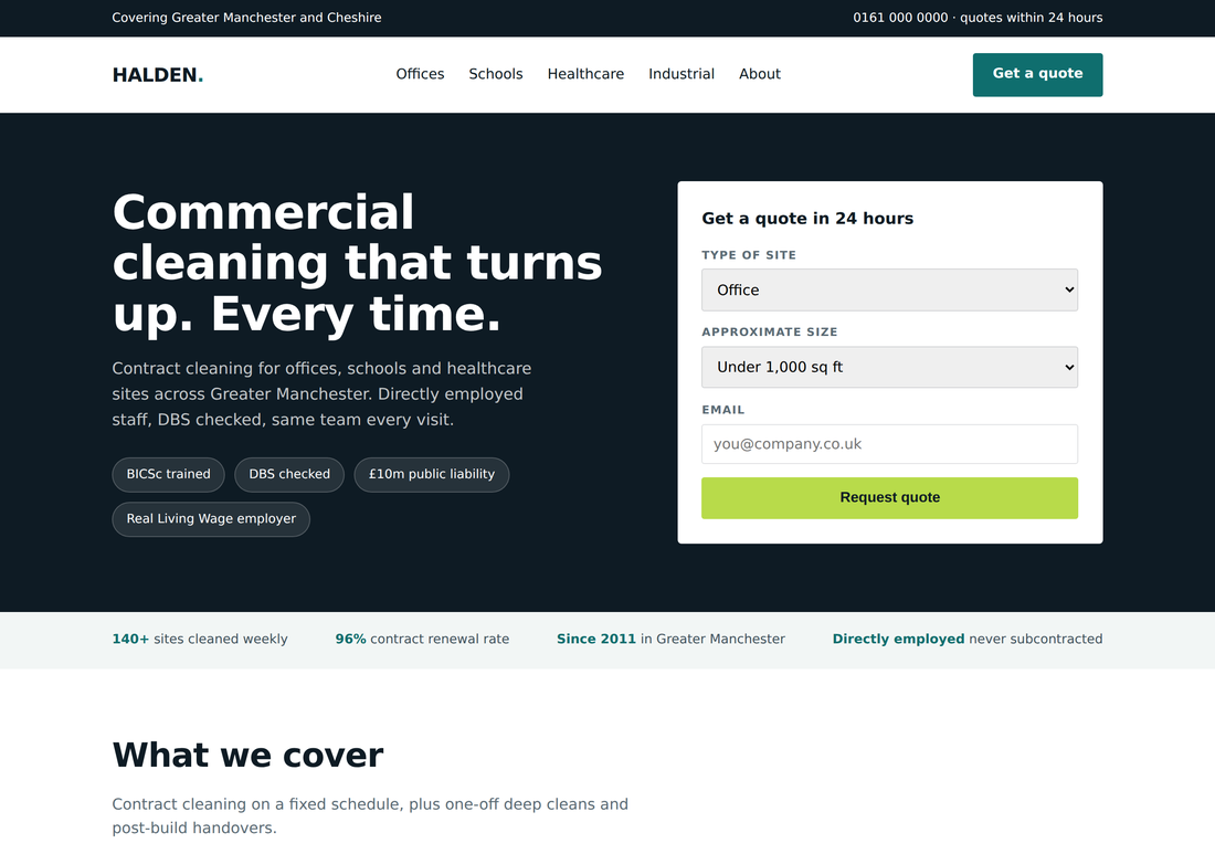 Halden Commercial Cleaning design concept